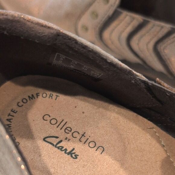 Collection By Clark's Studded Metallic Leather Slip-On Loafers Size 7.5 - Picture 6 of 10